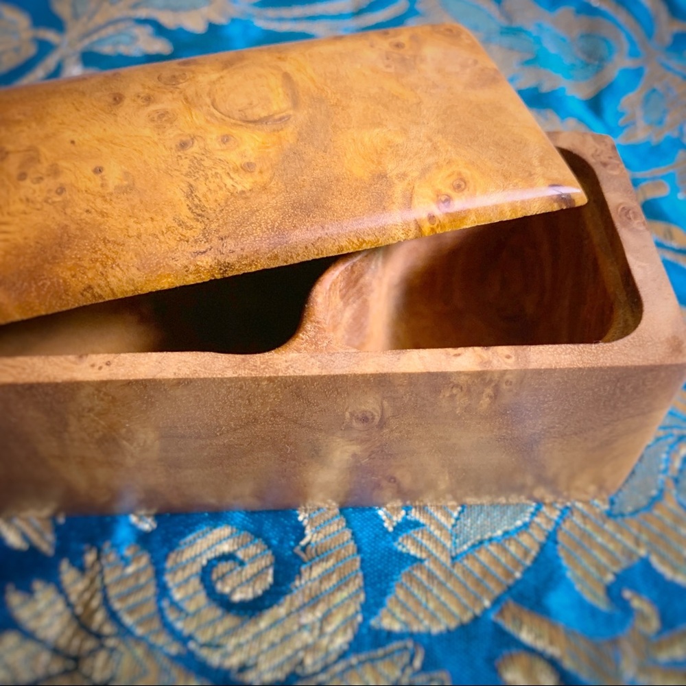 Hand-turned Cherry Burl Wood Box